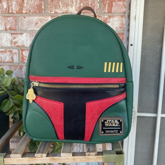 boba fett loungefly mini backpack Star Wars Floral Embroidered Cosplay Womens Double Strap Shoulder Bag Purse Not intended for the use of children under 12 years Measures Boba Fett He's No Good